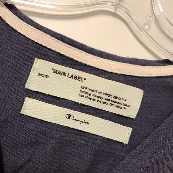 Authentic Off-White x Champion Tee (Blue & White) - Picture 5 of 6